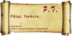 Pályi Terézia névjegykártya